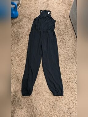 Marilyn Monroe Black Halter Elastic-Waist Jumpsuit